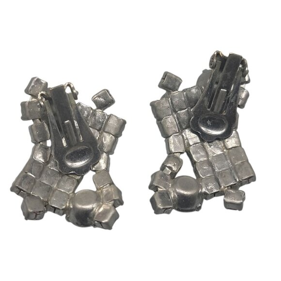 Alice Caviness Multi-Colored Aurora Borealis Clip On Earrings VTG Unsigned - Picture 10 of 13